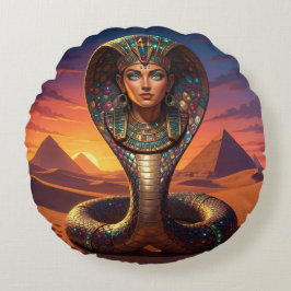 Almofada Redonda Wadjet – Egyptian Cobra Goddess´7