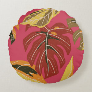 Almofada Redonda Wallpaper de ouro Art Deco Nature