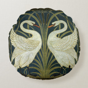 Almofada Redonda Walter Crane Swan & Rush e Iris Vitoriano