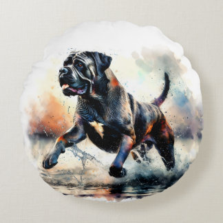 Almofada Redonda Watercolor Cane Corso dog