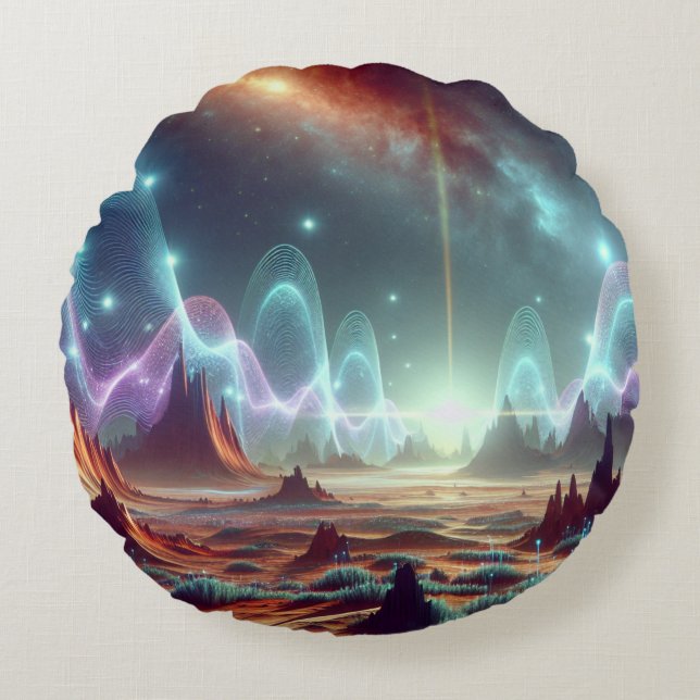 Almofada Redonda Wavelengths of the Unknown (Frente)