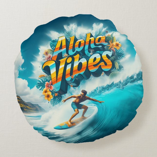 Almofada Redonda Waves & Wanderlust Collection (Verso)