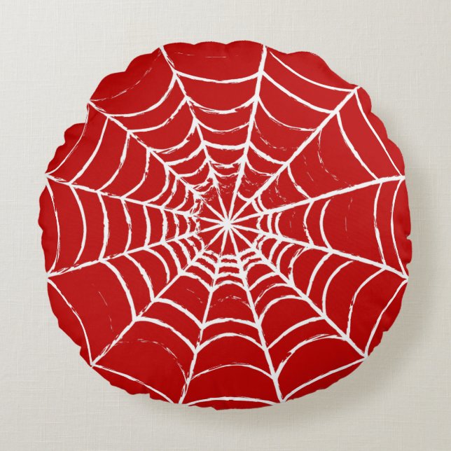 Almofada Redonda Web Vermelha (Frente)
