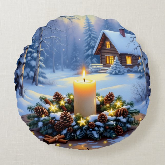 Almofada Redonda „Weihnachtliche Harmonie“ (Frente)