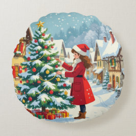 Almofada Redonda „Weihnachtliche Harmonie“