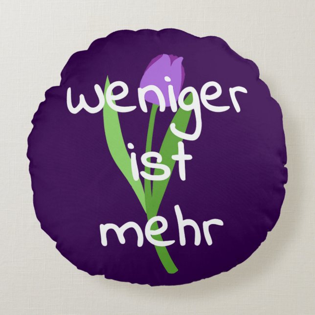 Almofada Redonda Weniger Ist Mehr (Less Is More) (Frente)