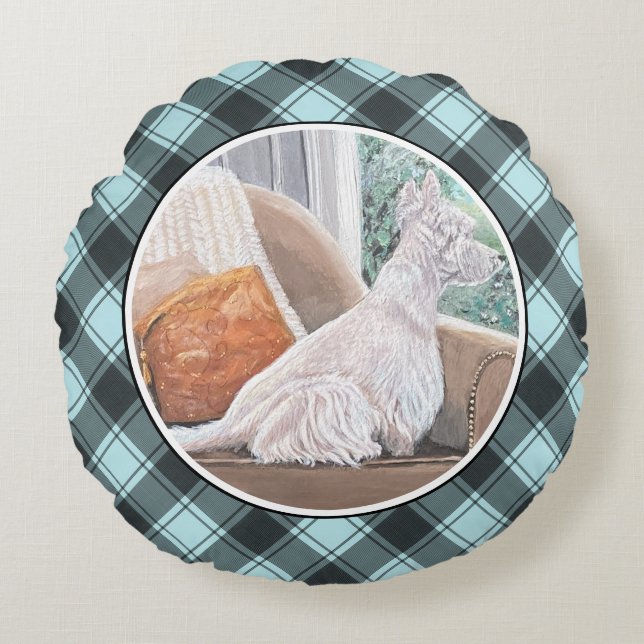 Almofada Redonda Westin Olhando uma janela (Frente)