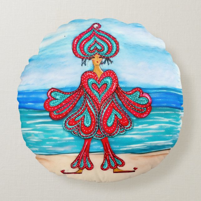 Almofada Redonda Where your Heart on your sleeve! (Frente)