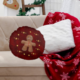 Almofada Redonda Whimsby Gingerbird Man Christmas