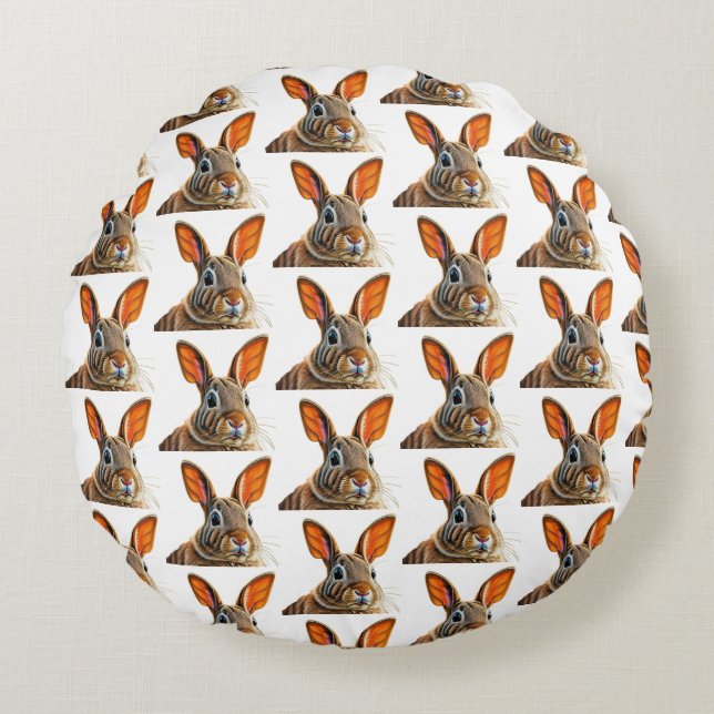 Almofada Redonda "Whimsical Bunny (Frente)
