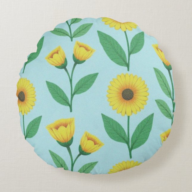 Almofada Redonda Whimsical Glee Bloom (Frente)