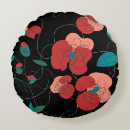 Almofada Redonda Wildflower Wonderland | Fluxos estilizados