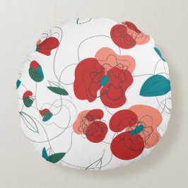 Almofada Redonda Wildflower Wonderland | Fluxos estilizados