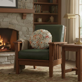 Almofada Redonda William Morris Acanthus Mission Style Accent 