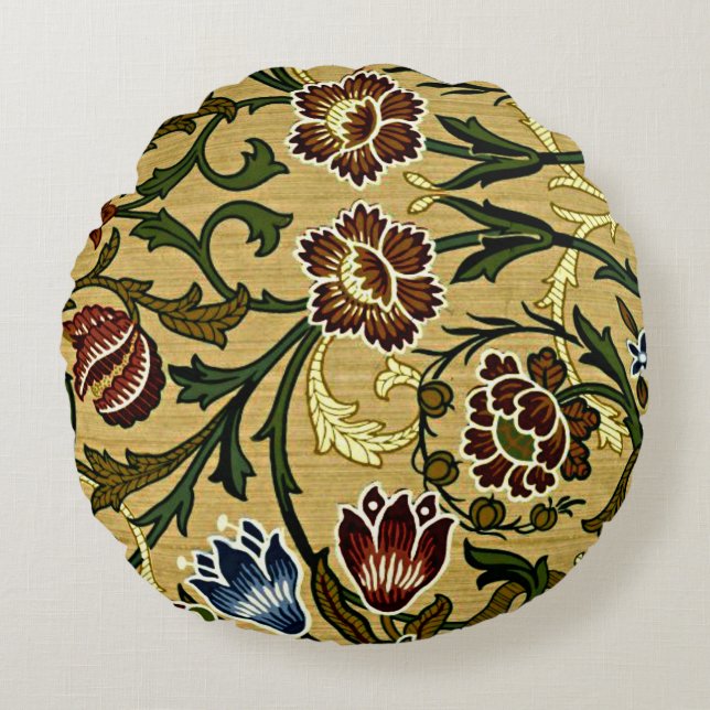 Almofada Redonda William Morris - Brocado (Frente)