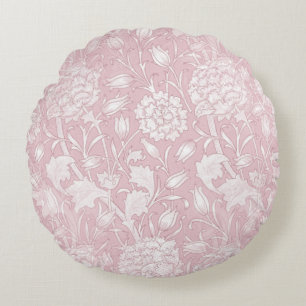 Almofada Redonda William Morris Floral Patterno a Rosa
