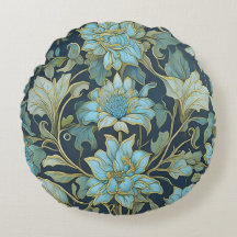 William Morris Teal Flowers