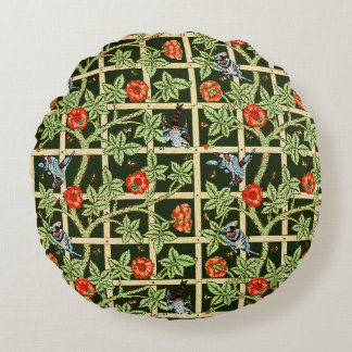 Almofada Redonda William Morris Trellis Pattern em Verde