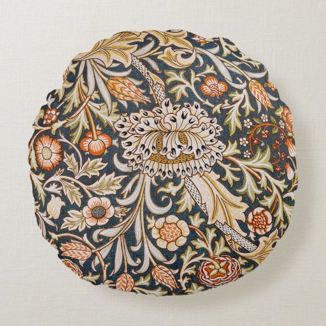 Almofada Redonda William Morris Trent Garden Flower Pattern Classic (Frente)