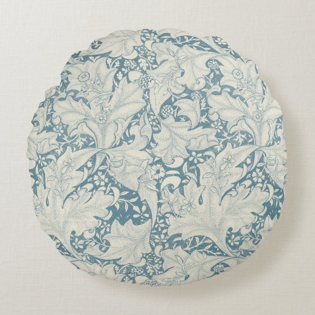 Almofada Redonda William Morris Wallflower Blue damask (Frente)