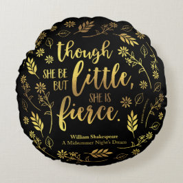 Almofada Redonda William Shakespeare pequeno mas feroz Dourado