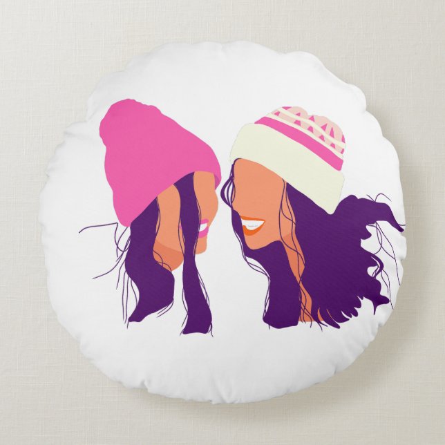 Almofada Redonda Winter Friends • Christmas (Frente)