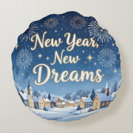 Almofada Redonda Winter home New Year  Round Pillow
