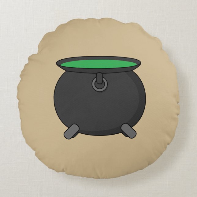 Almofada Redonda Witch Cauldron (Frente)