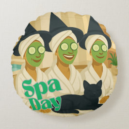 Almofada Redonda Witch Spa Day Funny Humor