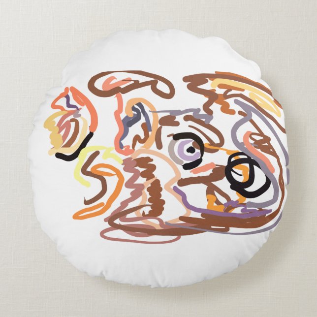 Almofada Redonda Wolf Autumn livre (Frente)