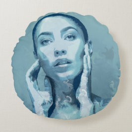 Almofada Redonda "Woman in Blue"