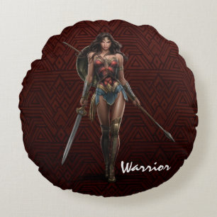 Almofada Redonda Wonder Woman Battle-Ready Comic Art