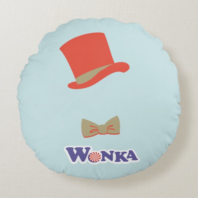 Almofada Redonda Wonka Top Hat e Arco Tie (Frente)