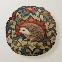 Almofada Redonda Woodland Hedgehog William Morris Inspirou