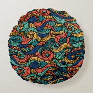 Almofada Redonda Wool Topped paisley