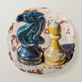 Almofada Redonda Xadrez Pawn e Cavaleiro - Veteranos