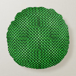 Almofada Redonda Xadrez verde confuso e confuso sobre o outro
