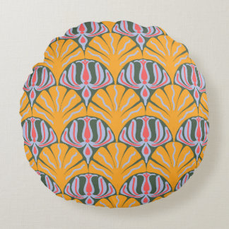 Almofada Redonda Yellow Scallop Cotton Round Pillow