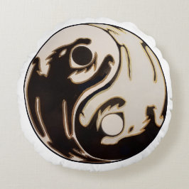 Almofada Redonda Yin yang Double Dragon