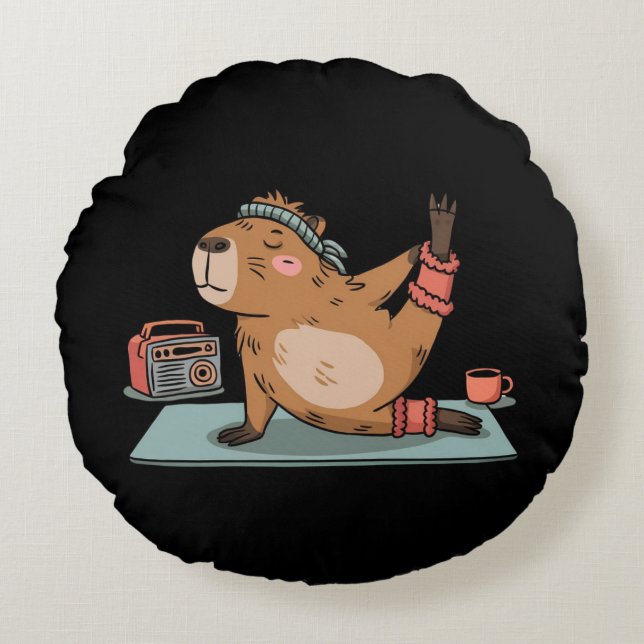 Almofada Redonda Yoga Bear (Frente)
