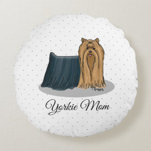 Almofada Redonda Yorkie Mãe (Yorkshire Terrier Mãe)