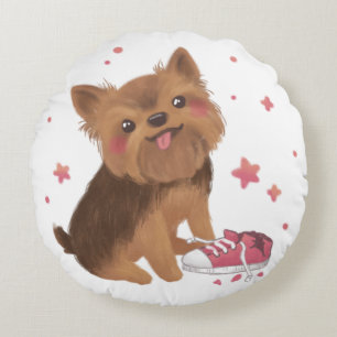Almofada Redonda Yorkie, o melhor causador de problemas