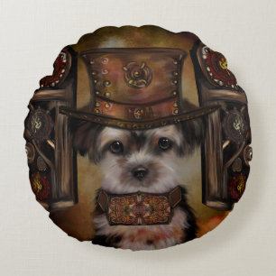 Almofada Redonda Yorkie Poo