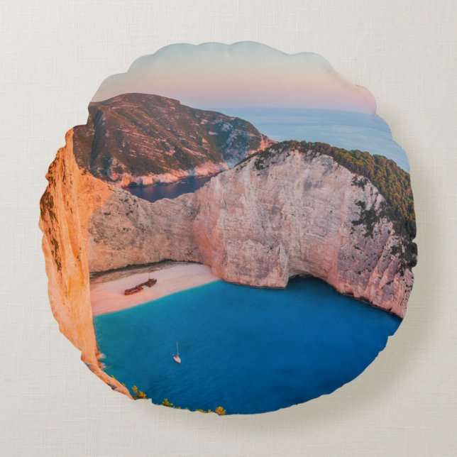 Almofada Redonda Zakynthos, Grécia. (Frente)