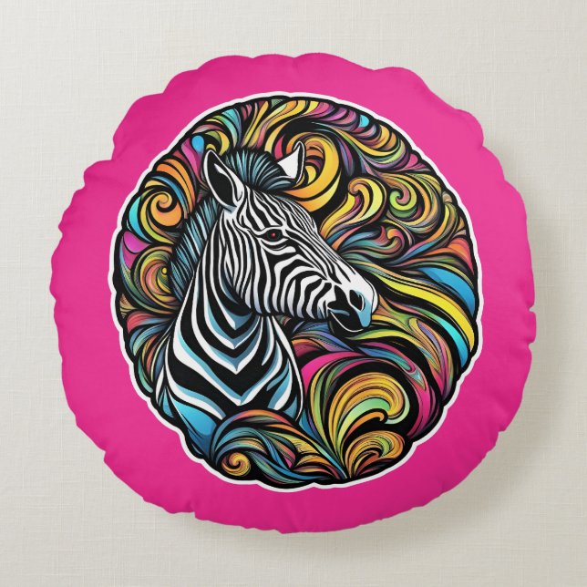 Almofada Redonda Zebra 1 (Frente)