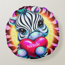 Zebra Adorável Segurando Coração