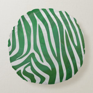 Almofada Redonda Zebra Green e White Impressão