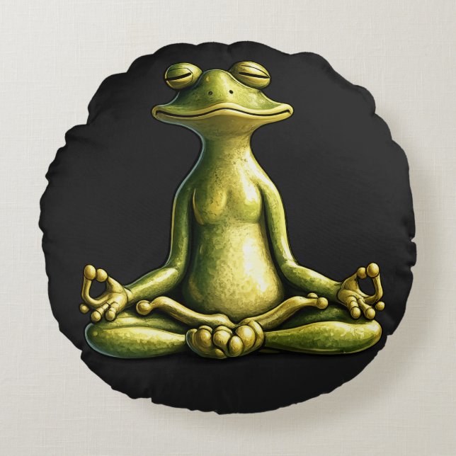 Almofada Redonda Zen Frog (Frente)