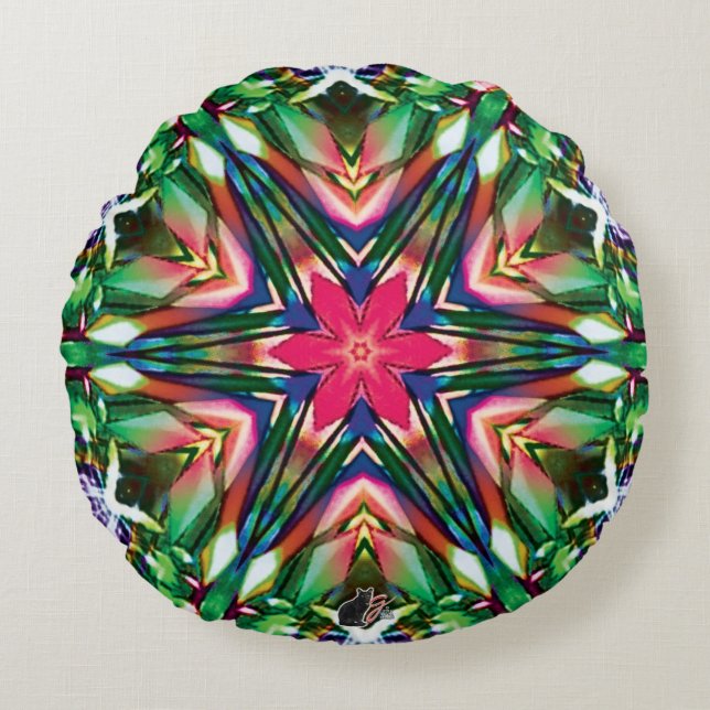 Almofada Redonda Zesty Kaleidoscope (Frente)
