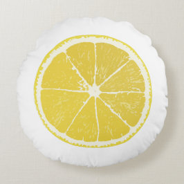 Almofada Redonda Zesty Lemon Slice Round Decorative Pillow